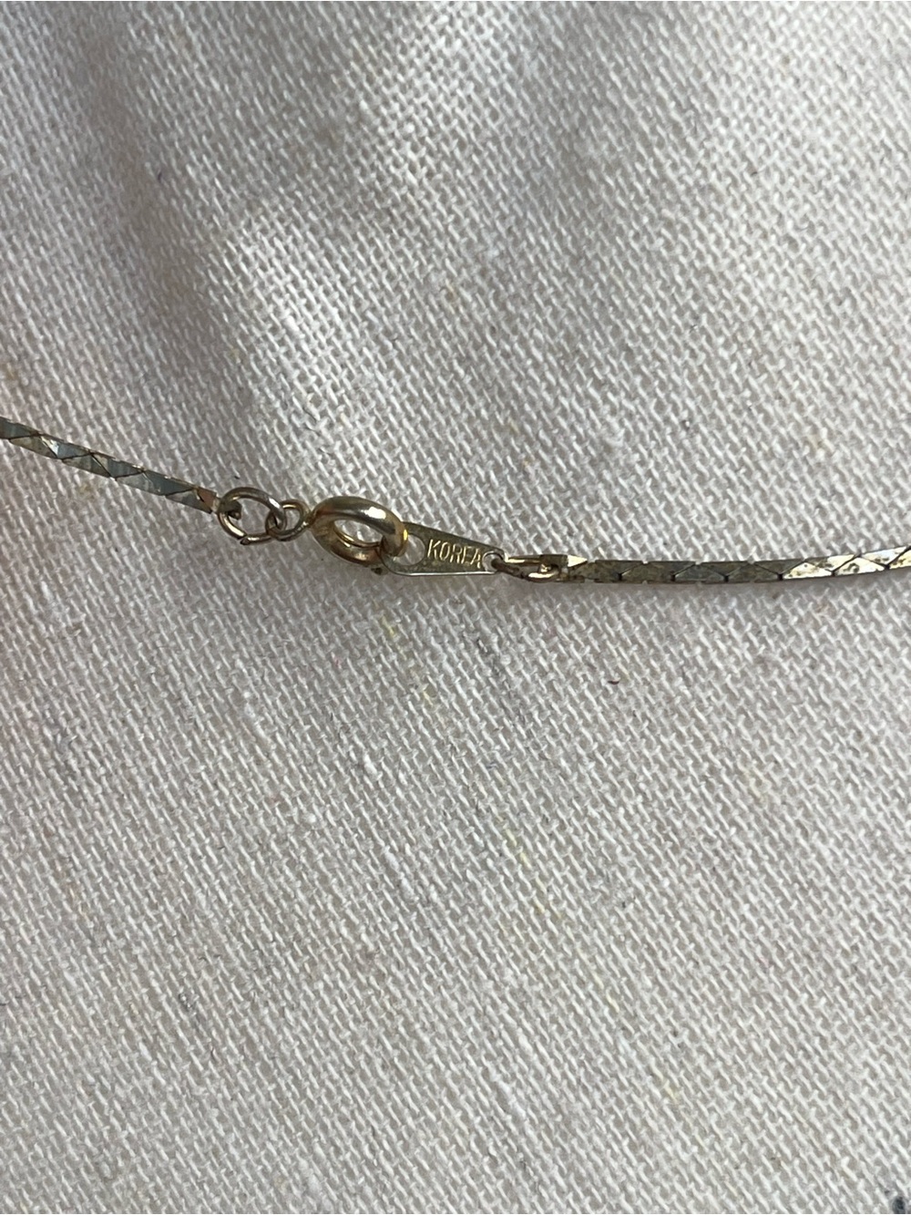Vintage Korea Stamped Faux Pearl Gold Tone Necklace - Picture 3 of 3